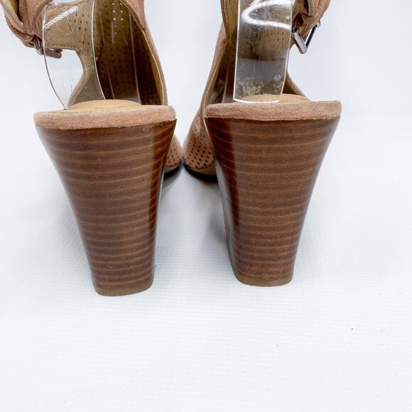 ADAM TUCKER Perforated‎ Slingback Tan Booties 9 M - Picture 7 of 9